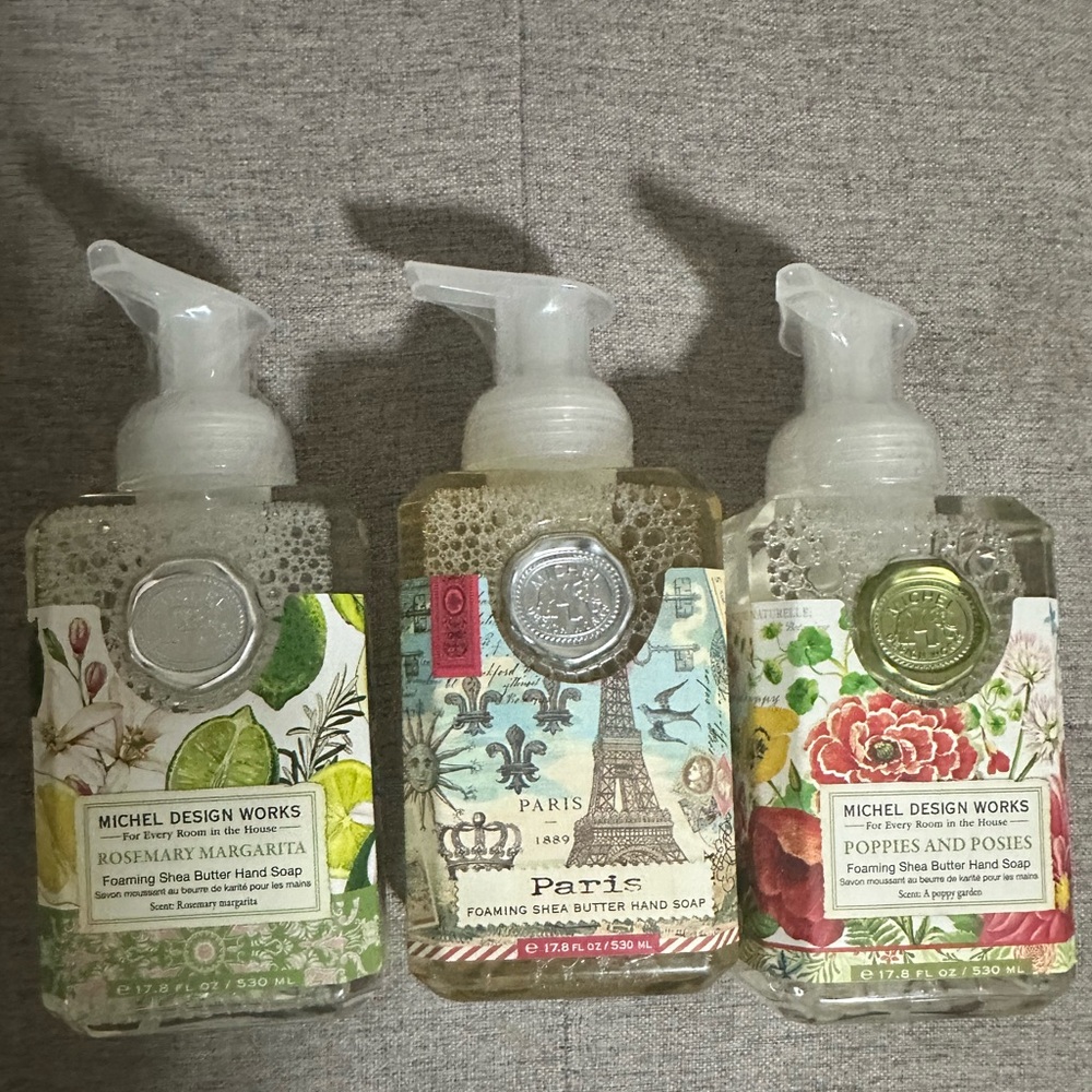 Michel Design Works Poppies & Posies,Paris & Rosemary Margaritas Hand Wash 3 set